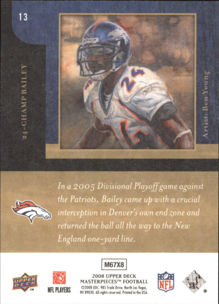 2008 Masterpieces (Upper Deck) Football "Main Set" Cards #1 to #110 - Picture 27 of 185