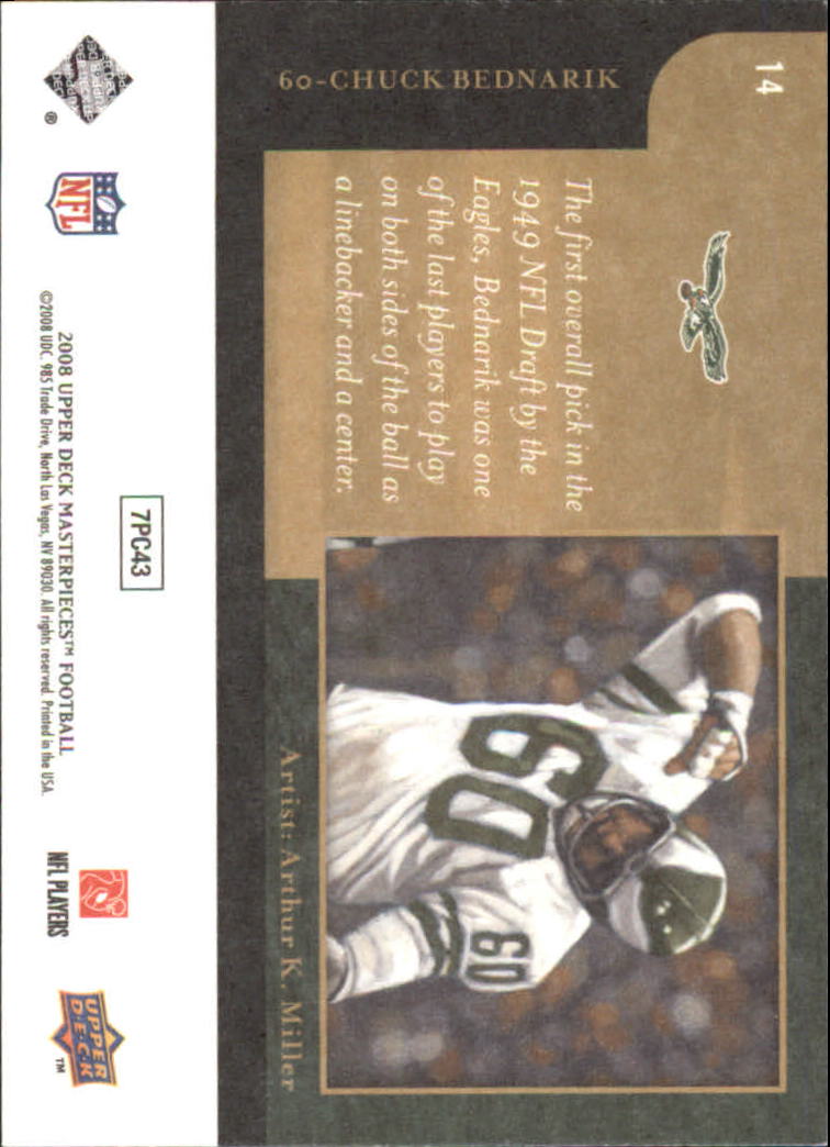 2008 Masterpieces (Upper Deck) Football "Main Set" Cards #1 to #110 - Picture 29 of 185