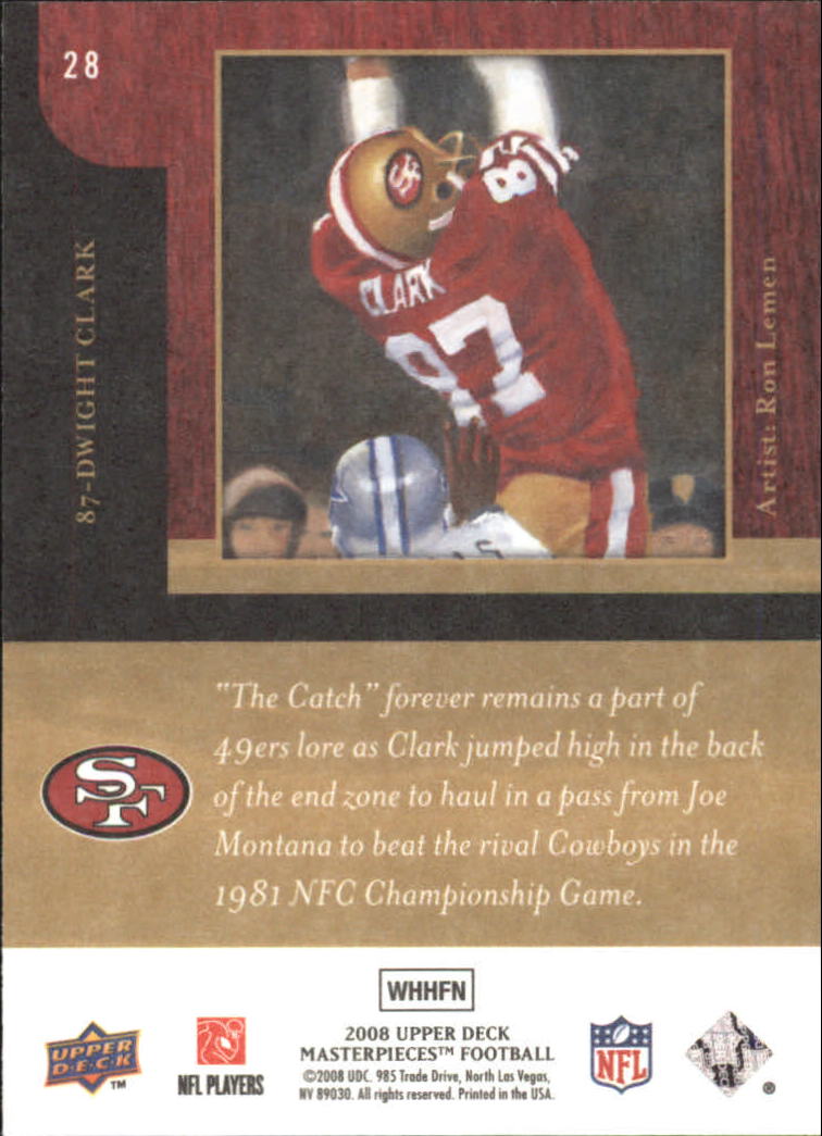 2008 Masterpieces (Upper Deck) Football "Main Set" Cards #1 to #110 - Picture 57 of 185