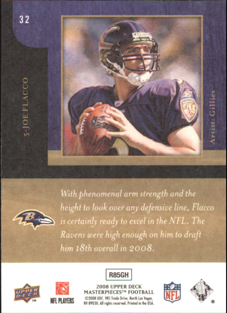 2008 Masterpieces (Upper Deck) Football "Main Set" Cards #1 to #110 - Picture 65 of 185