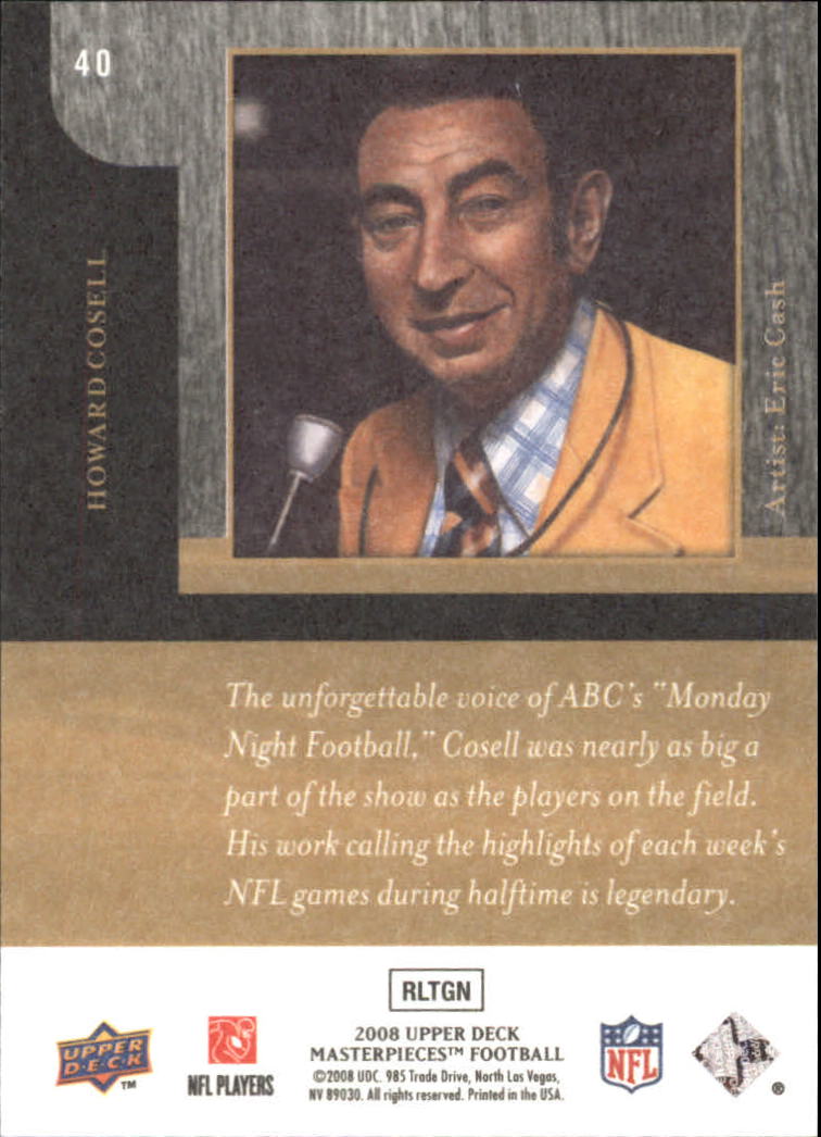 2008 Masterpieces (Upper Deck) Football "Main Set" Cards #1 to #110 - Picture 81 of 185