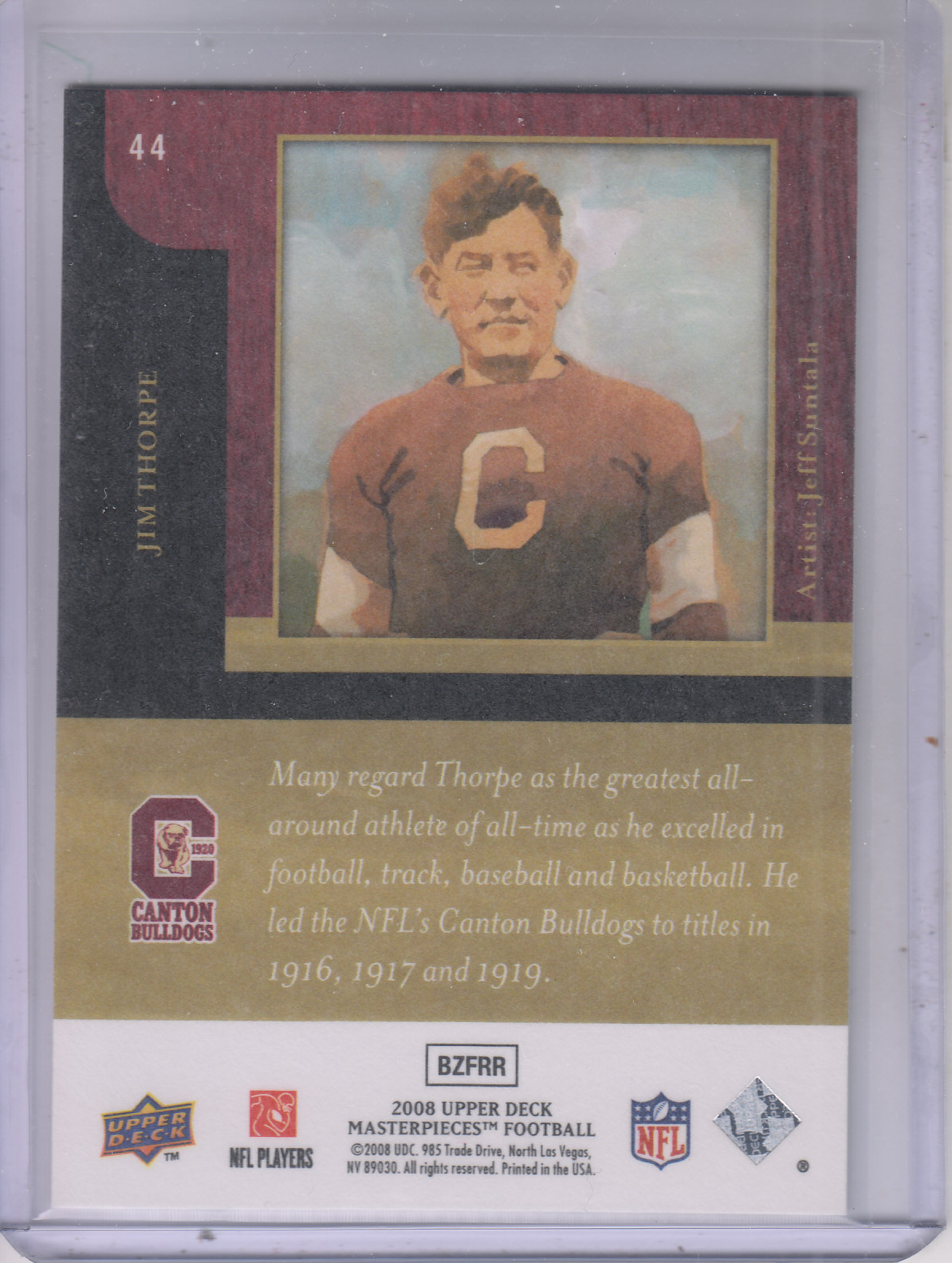 2008 Masterpieces (Upper Deck) Football "Main Set" Cards #1 to #110 - Picture 89 of 185