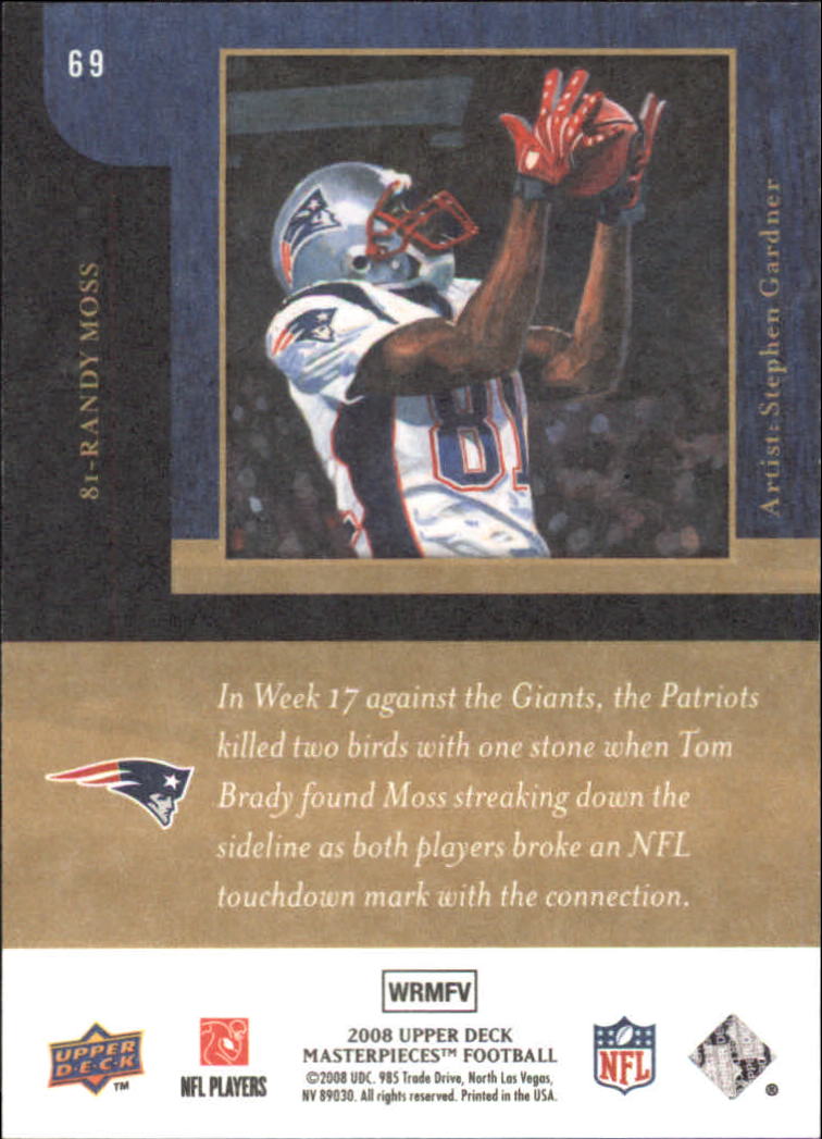 2008 Masterpieces (Upper Deck) Football "Main Set" Cards #1 to #110 - Picture 133 of 185