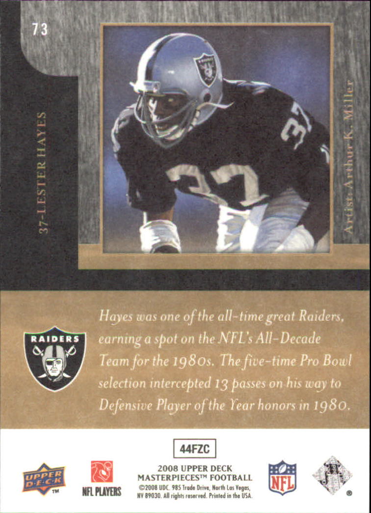 2008 Masterpieces (Upper Deck) Football "Main Set" Cards #1 to #110 - Picture 139 of 185