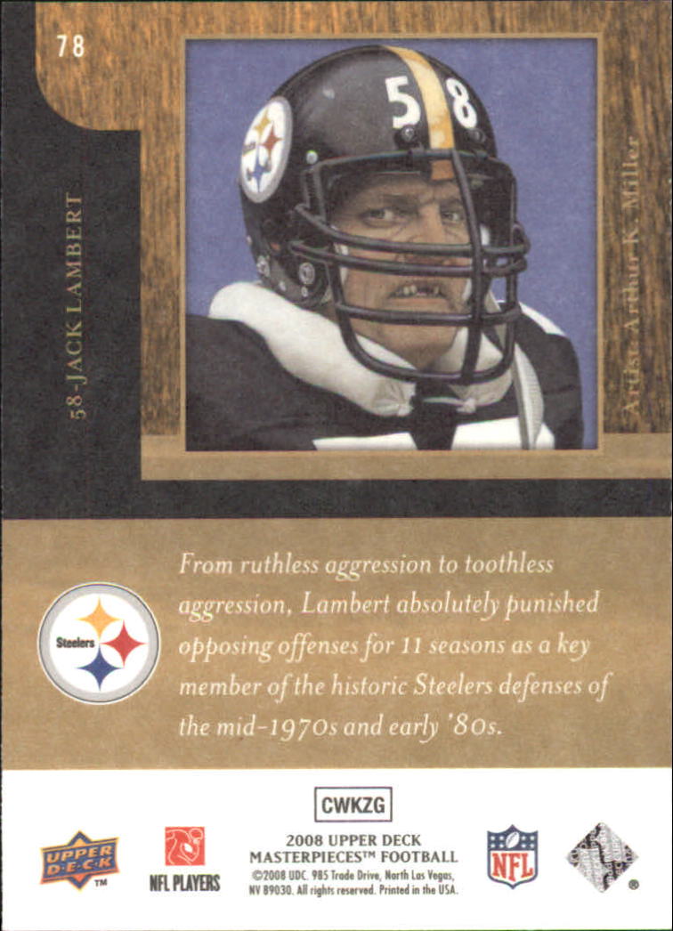 2008 Masterpieces (Upper Deck) Football "Main Set" Cards #1 to #110 - Picture 149 of 185