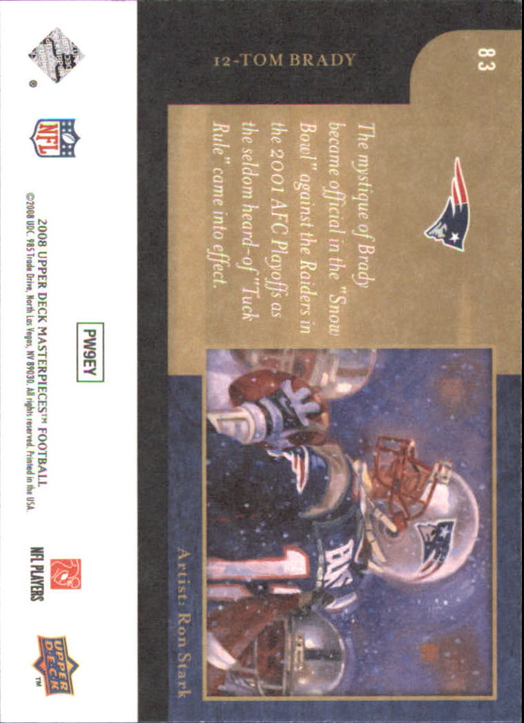 2008 Masterpieces (Upper Deck) Football "Main Set" Cards #1 to #110 - Picture 159 of 185