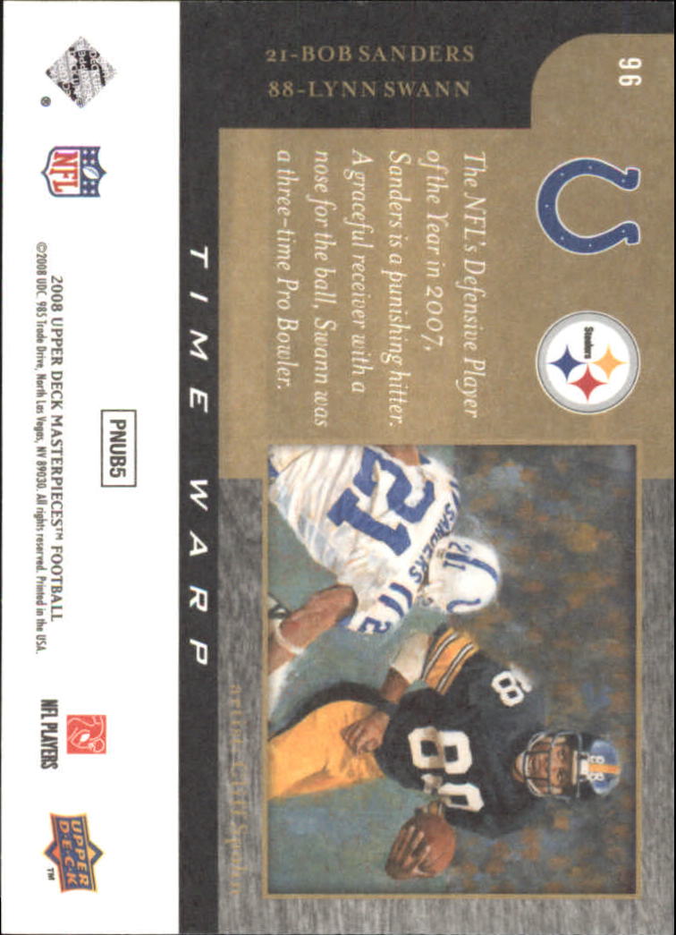 2008 Masterpieces (Upper Deck) Football "Main Set" Cards #1 to #110 - Picture 179 of 185