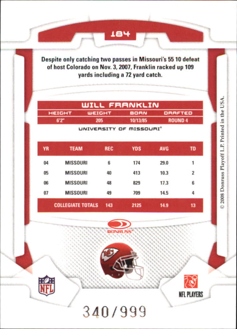 B2874- 2008 Leaf Rookies and Stars Longevity FB -You Pick- 15+ FREE US SHIP - Picture 222 of 281