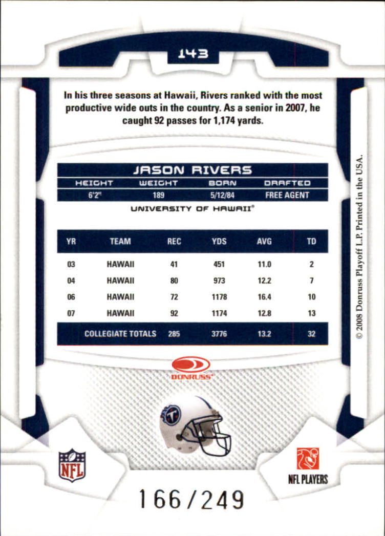 B2874- 2008 Leaf Rookies and Stars Longevity FB -You Pick- 15+ FREE US SHIP - Picture 260 of 281