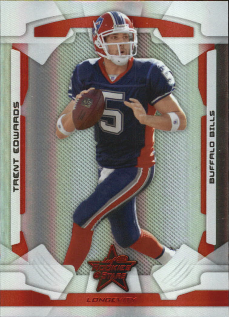 2008 Leaf Rookies and Stars Longevity Materials Ruby #10 Trent Edwards/350