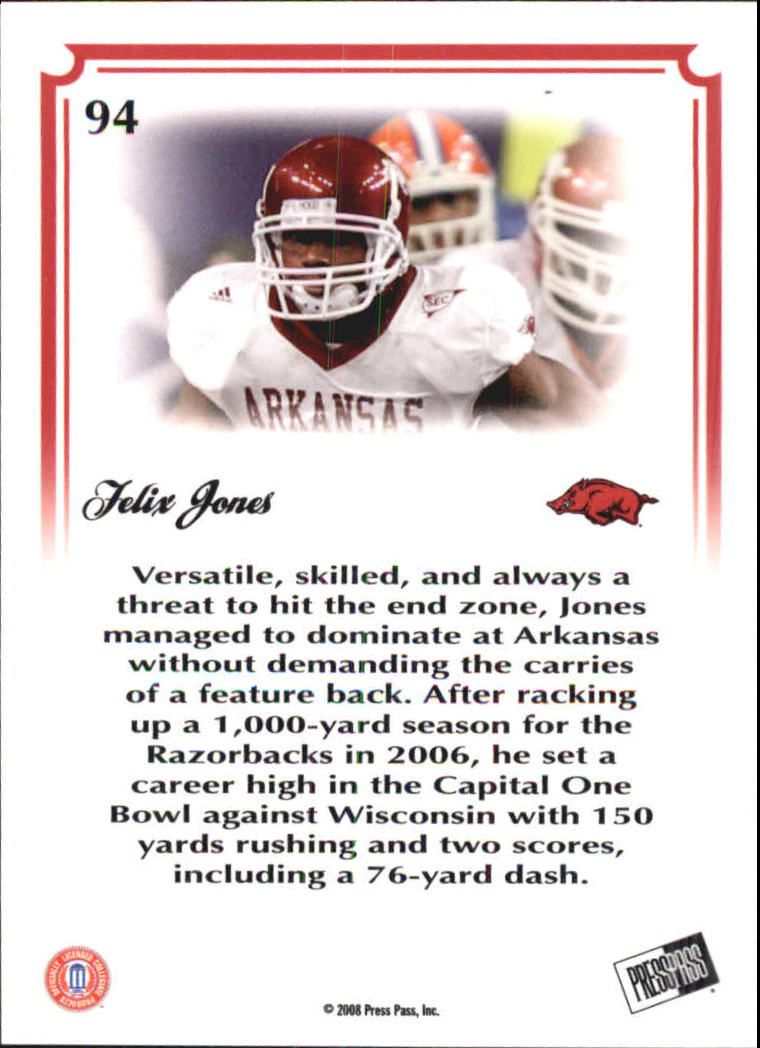 2008 Press Pass Legends Bowl Edition #94 Felix Jones back image
