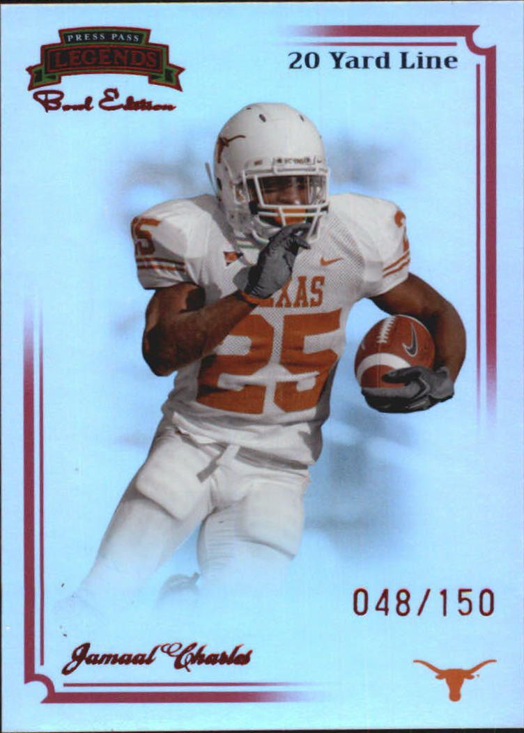 2008 Press Pass Legends Bowl Edition 20 Yard Line Red #80 Jamaal Charles