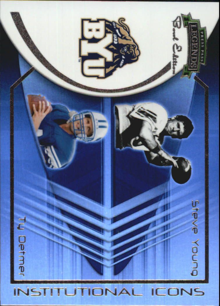 2008 Press Pass Legends Bowl Edition Institutional Icons #II7 Steve Young/Ty Detmer
