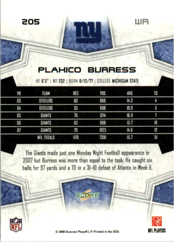 B5623- 2008 Score Super Bowl XLIII FB Cards 1-250 -You Pick- 15+ FREE US SHIP