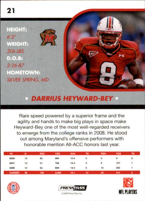 2009 Press Pass SE #21 Darrius Heyward-Bey back image