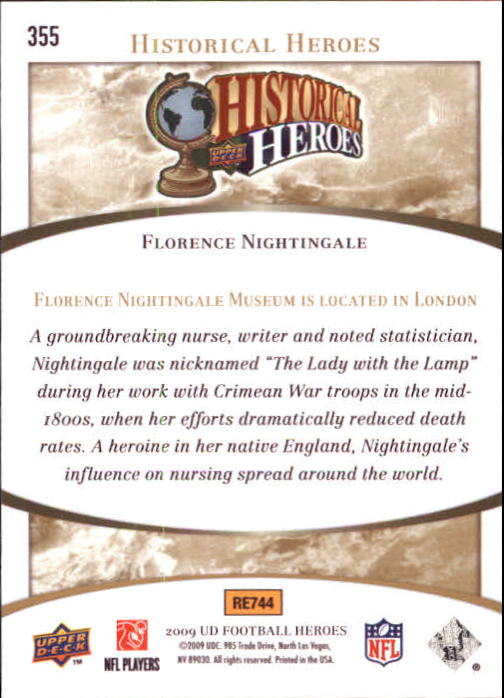 2009 Upper Deck Heroes #355 Florence Nightingale back image
