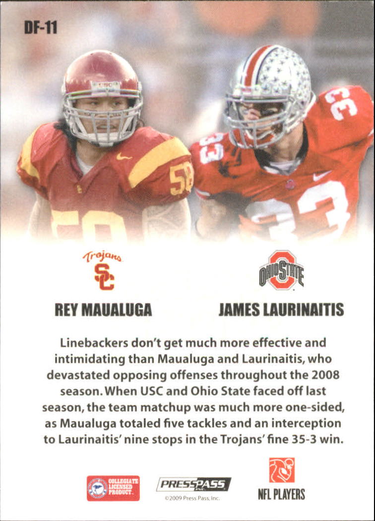2009 Press Pass SE Double Feature #DF11 Rey Maualuga/James Laurinaitis back image