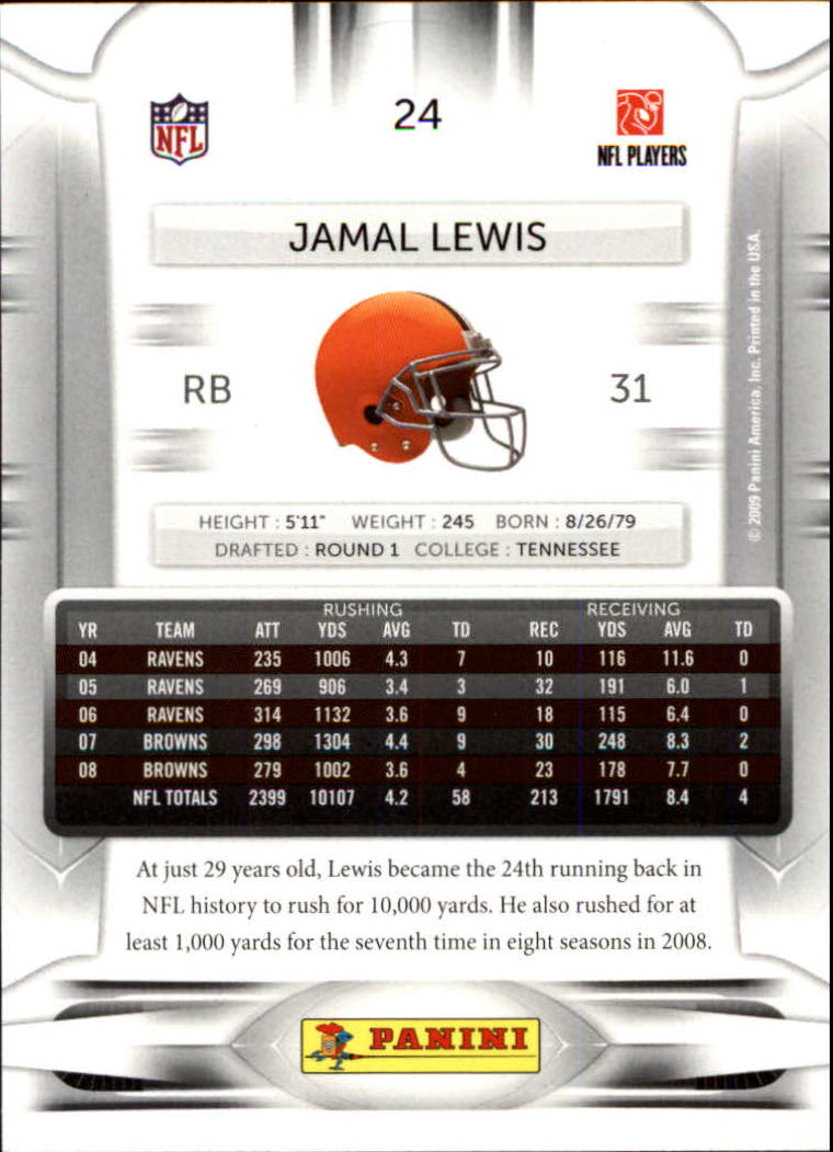 2009 Playoff Prestige #24 Jamal Lewis back image