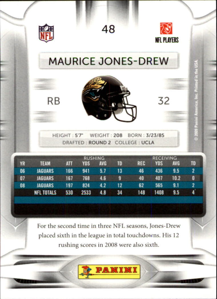 2009 Playoff Prestige #48 Maurice Jones-Drew back image