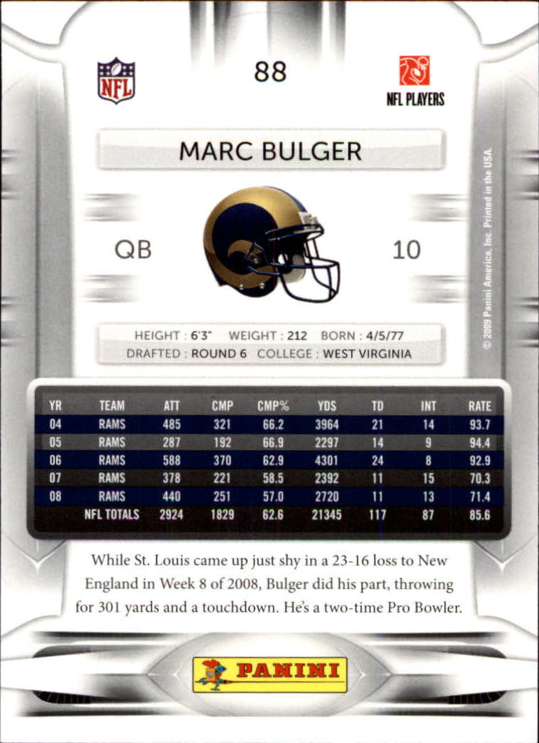 2009 Playoff Prestige #88 Marc Bulger back image