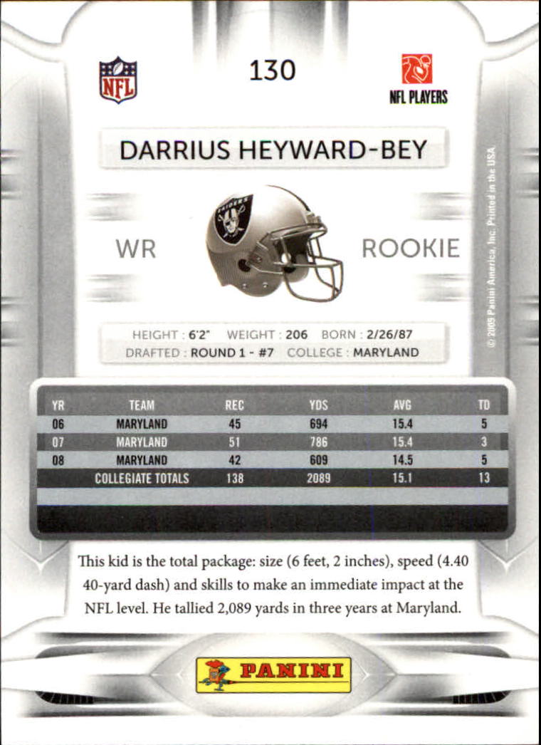 2009 Playoff Prestige #130A Darrius Heyward-Bey RC back image