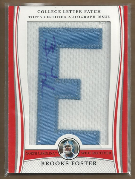 2009 Bowman Draft College Letter Patch Autographs #BF Brooks Foster G/1038*/(serial numbered to 173)