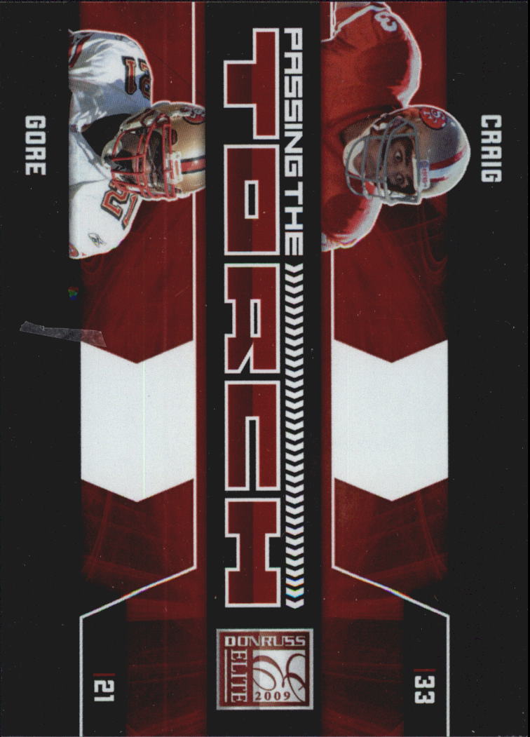 2009 Donruss Elite Passing the Torch Red #12 Roger Craig/Frank Gore