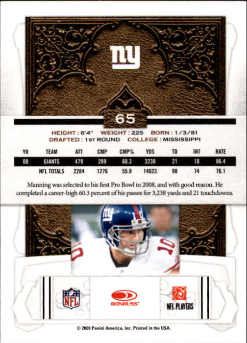 2009 Donruss Classics Football - Picture 89 of 141