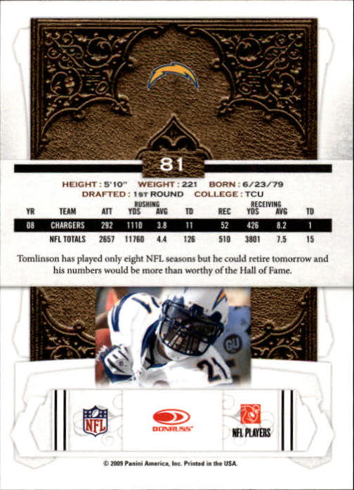2009 Donruss Classics Football - Picture 115 of 141