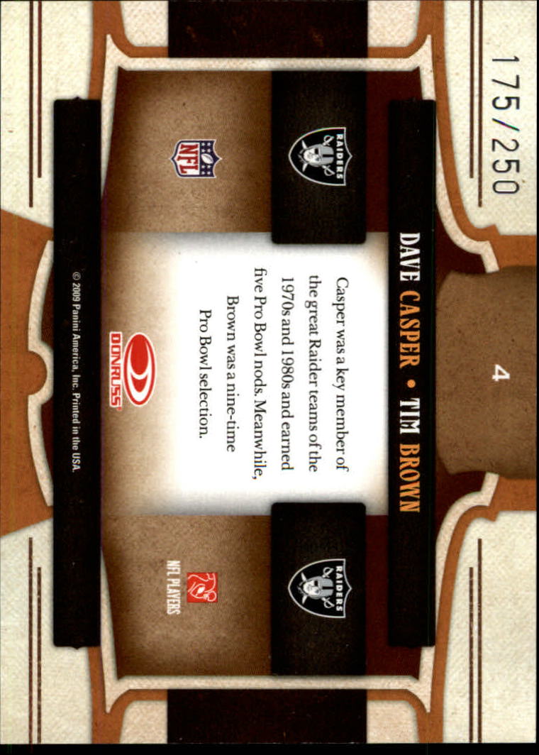 2009 Donruss Classics Classic Combos Silver #4 D.Casper/T.Brown