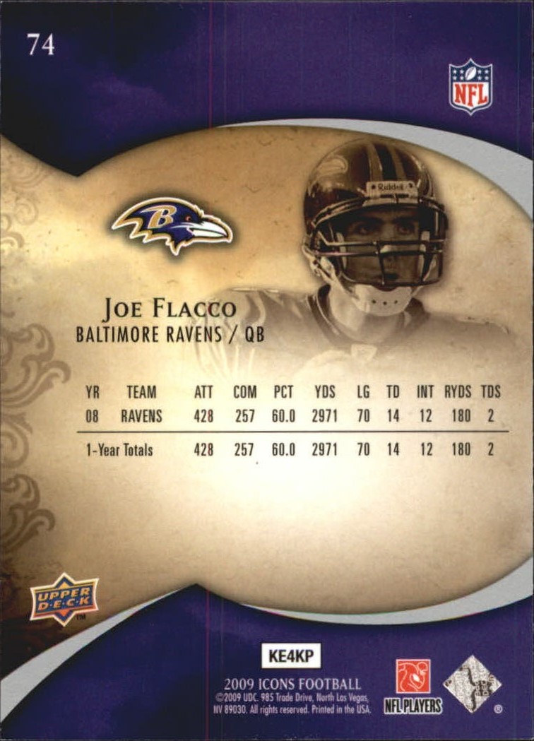 2009 Upper Deck Icons #74 Joe Flacco back image