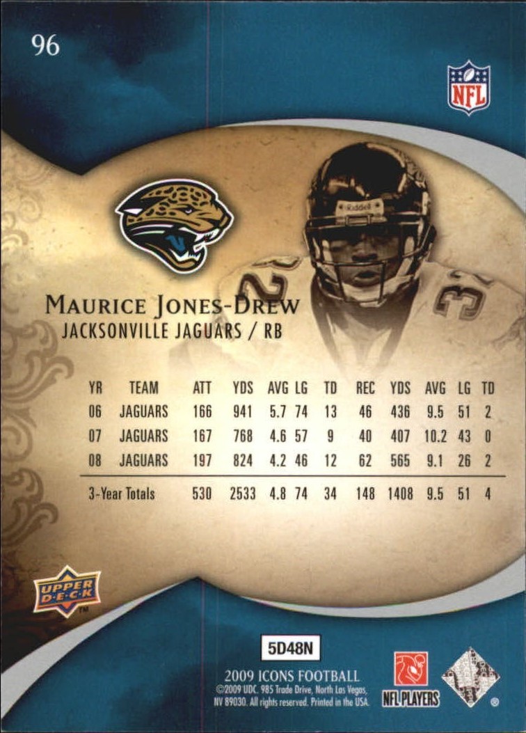 2009 Upper Deck Icons #96 Maurice Jones-Drew back image