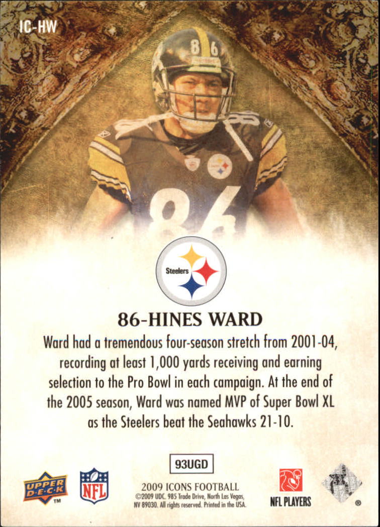 2009 Upper Deck Icons NFL Icons Silver #ICHW Hines Ward back image
