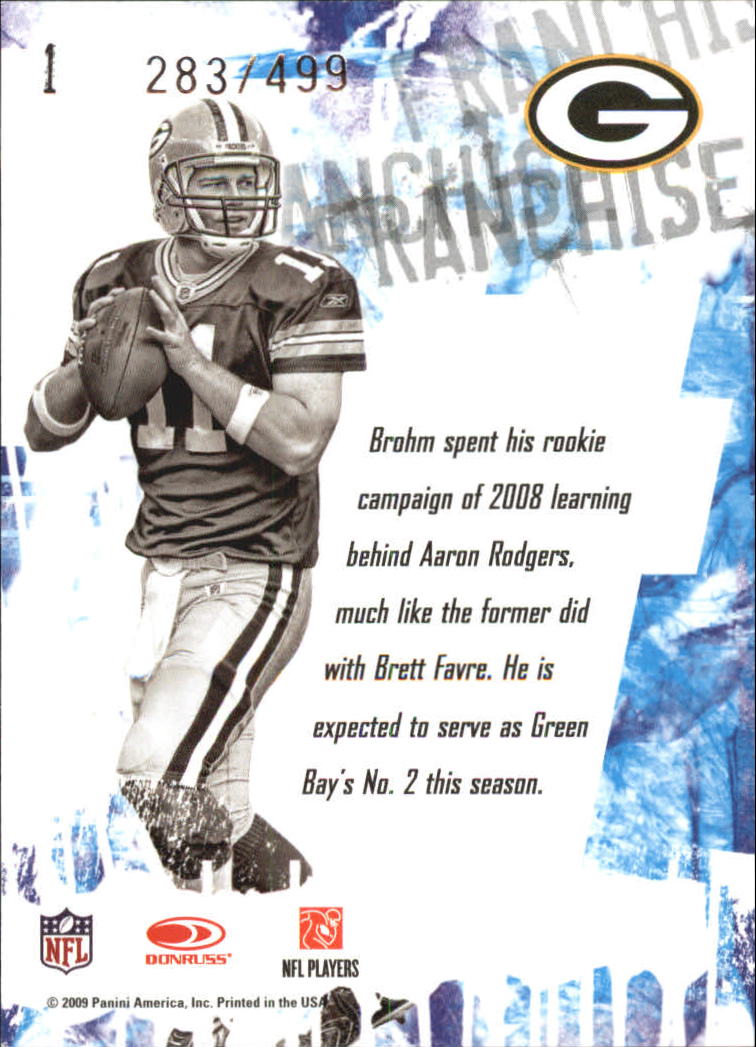 2009 Score Future Franchise Scorecard #1 Brian Brohm back image