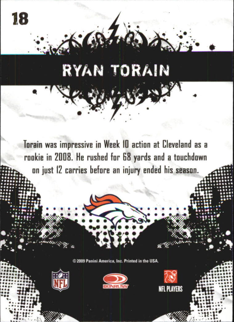 2009 Score Young Stars #18 Ryan Torain back image