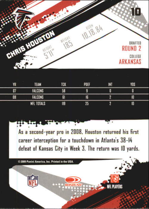 2009 Score Inscriptions #10 Chris Houston back image