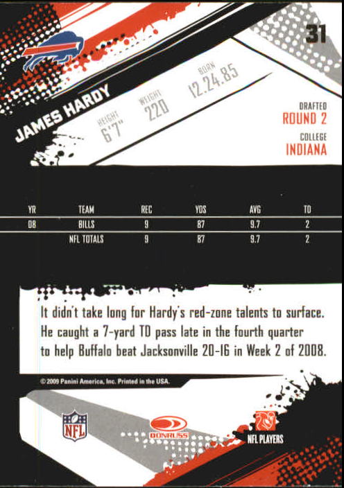 2009 Score Inscriptions #31 James Hardy back image