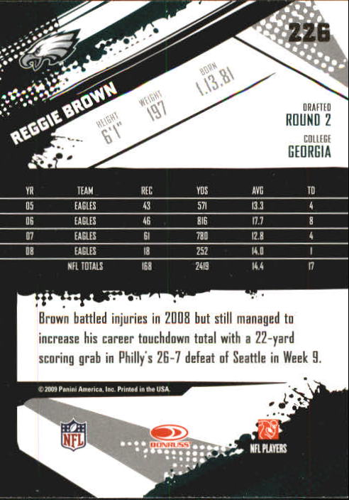 2009 Score Inscriptions #226 Reggie Brown back image