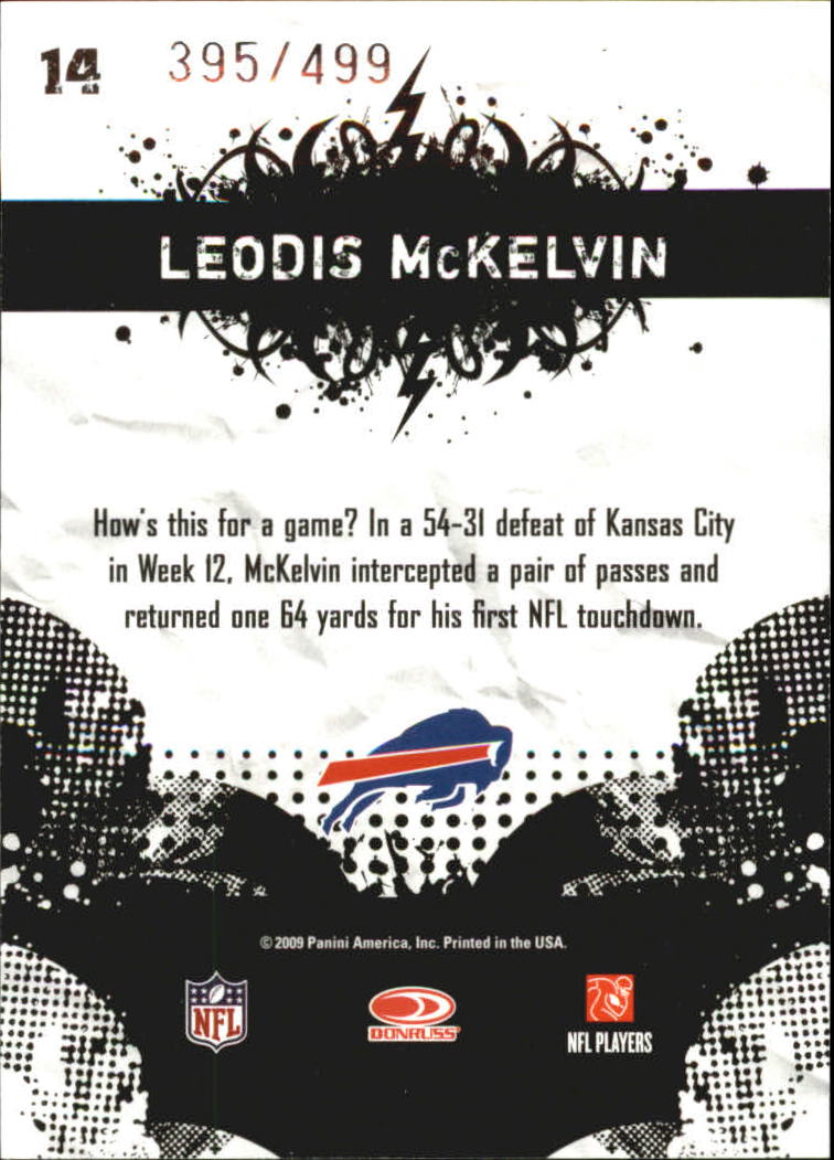 2009 Score Inscriptions Young Stars #14 Leodis McKelvin back image