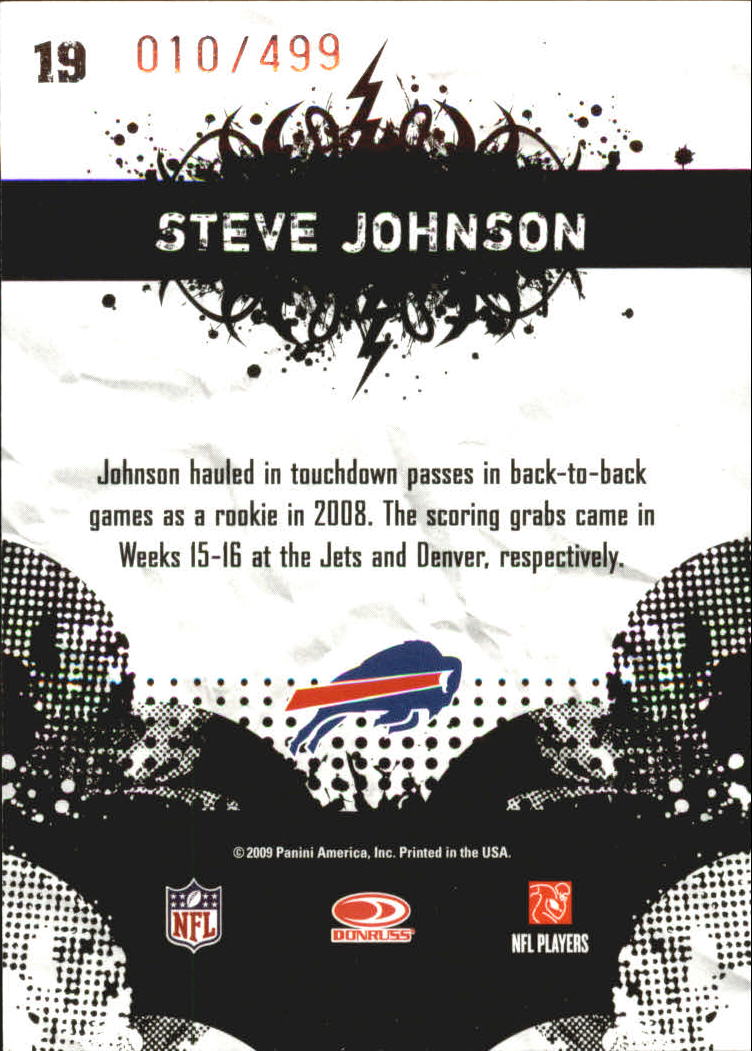 2009 Score Inscriptions Young Stars #19 Steve Johnson back image