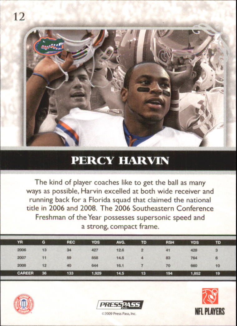 2009 Press Pass Legends Bronze #12 Percy Harvin back image