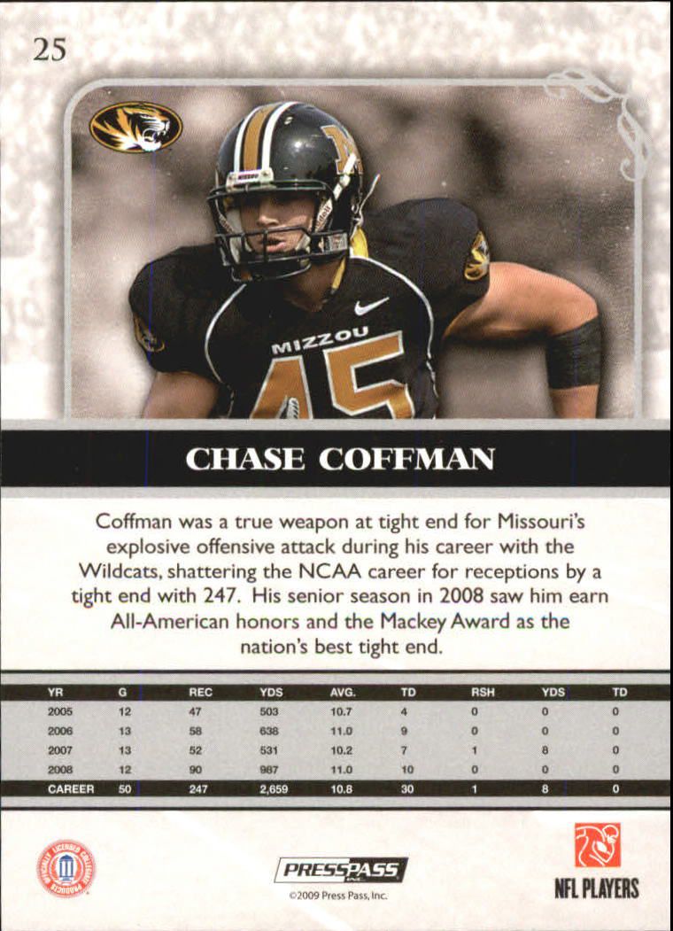 2009 Press Pass Legends Bronze #25 Chase Coffman back image