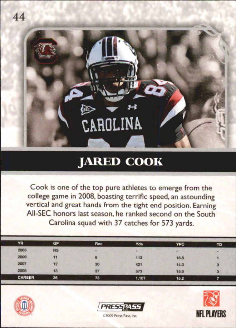 2009 Press Pass Legends Bronze #44 Jared Cook back image