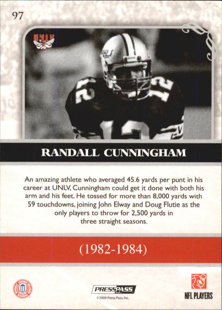 2009 Press Pass Legends Bronze #97 Randall Cunningham back image