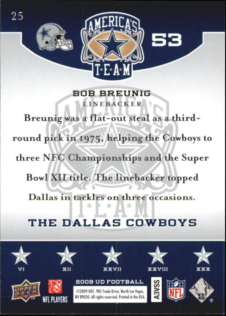 2009 Upper Deck America's Team Football Singles - You Choose - Bild 27 von 79