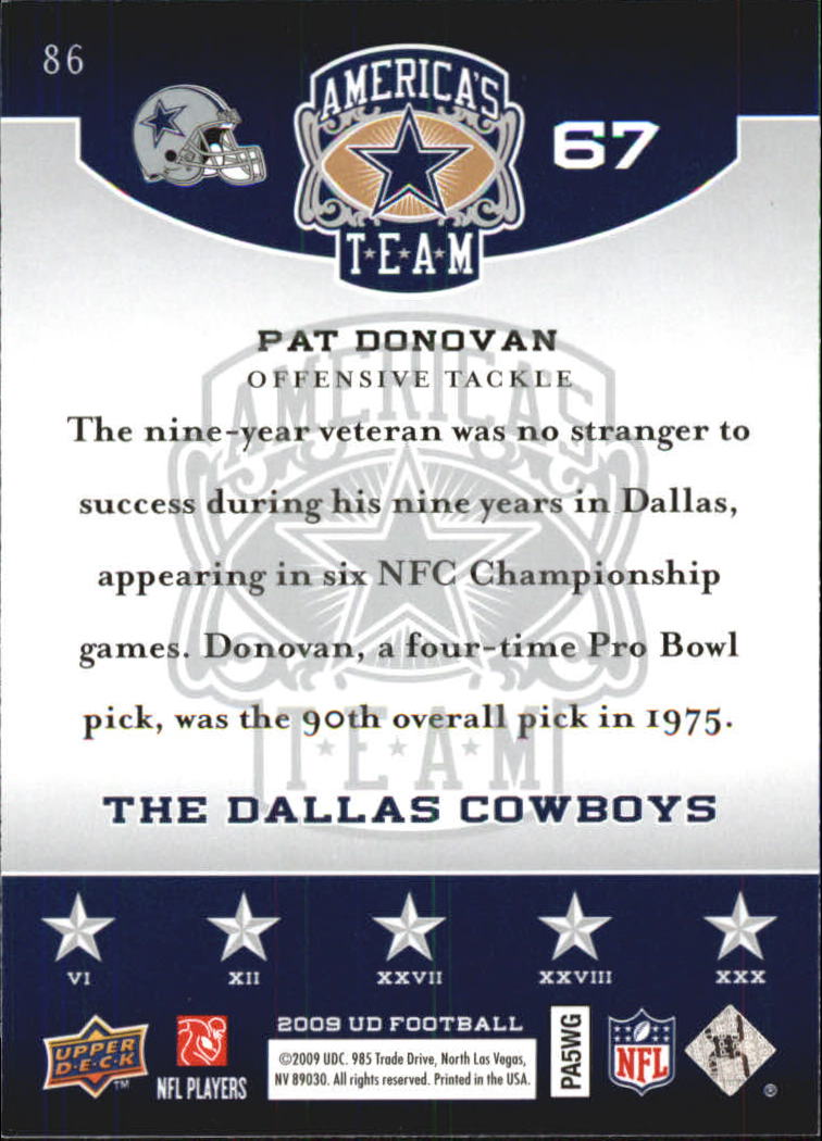2009 Upper Deck America's Team Football Singles - You Choose - Bild 70 von 79