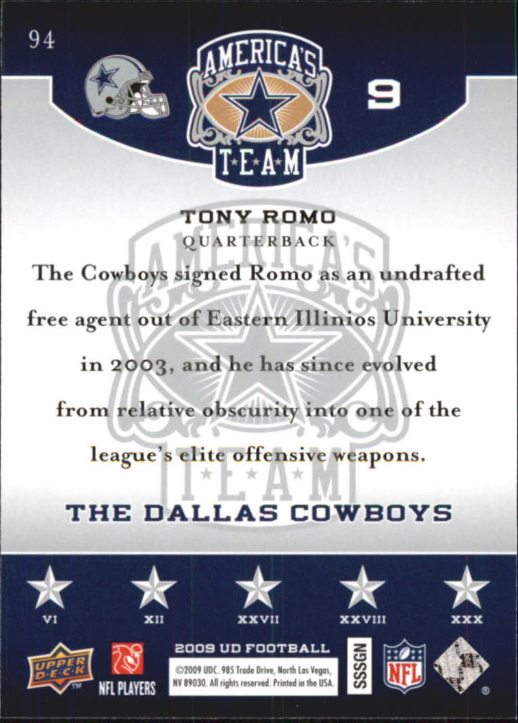 2009 Upper Deck America's Team Football Singles - You Choose - Bild 77 von 79