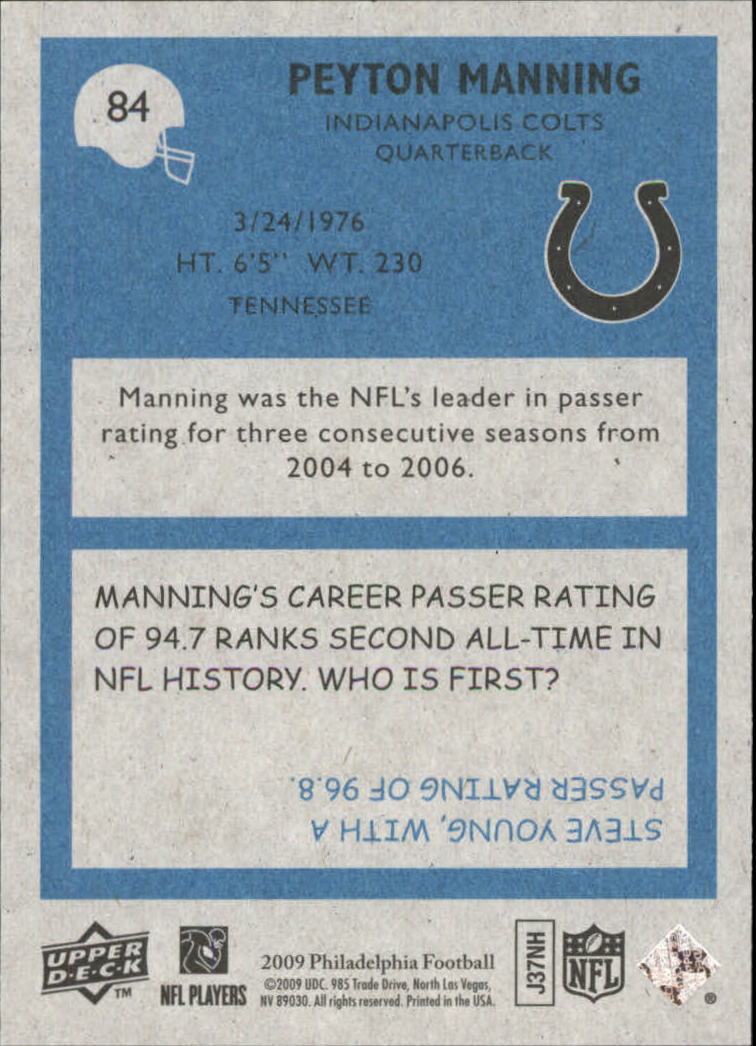 2009 Philadelphia #84 Peyton Manning back image