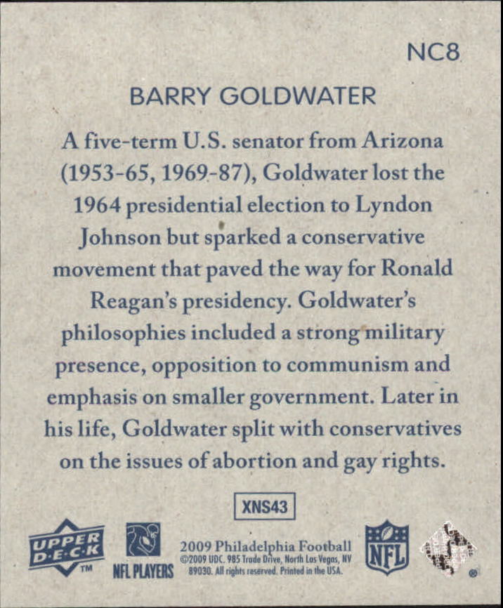 2009 Philadelphia National Chicle #NC8 Barry Goldwater back image