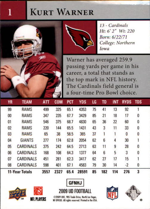 B1435- 2009 Upper Deck Fb Karte #S 1-200 + Rookies -du Pick- 15 + Gratis US - Bild 3 von 381